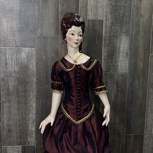 Large Jamar Mallory Studio Porcelain Doll Victorian Dress Stand Display